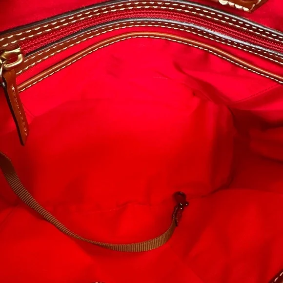 Dooney & Bourke Tan and Brown Double Zip Zip Dome Satchel - NWOT - Picture 7 of 12